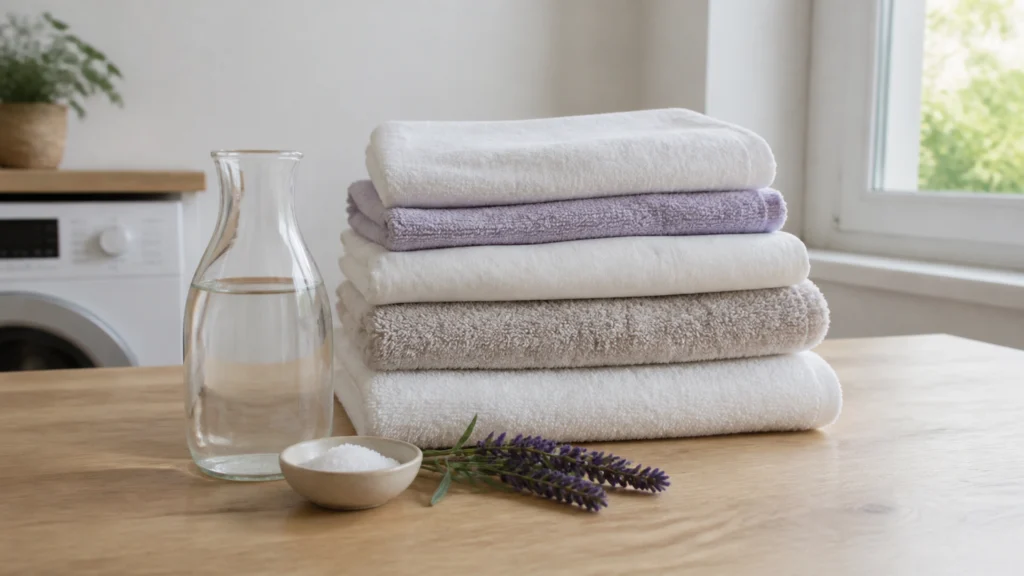 Illustration éditoriale pour l’article « Réussir son adoucissant linge maison pour un textile souple »